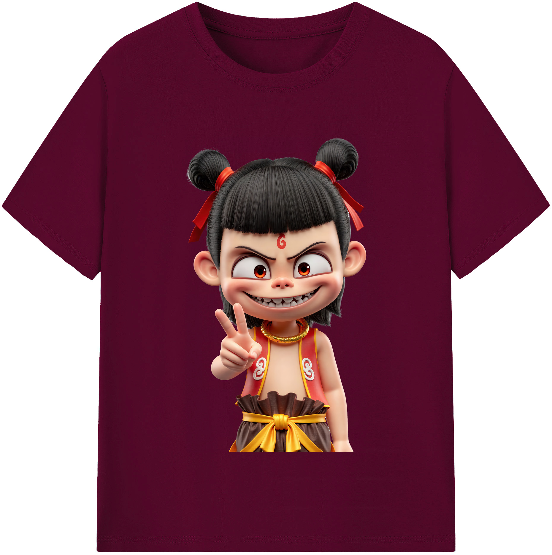 （画像用） Ne Zha 2 ナタ 魔童の大暴れ レディースカジュアルプリントTシャツ（綿100％）
